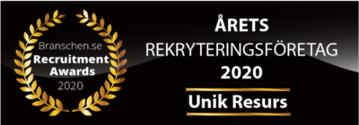 Unik Resurs utsedda till Årets Rekryteringsföretag
